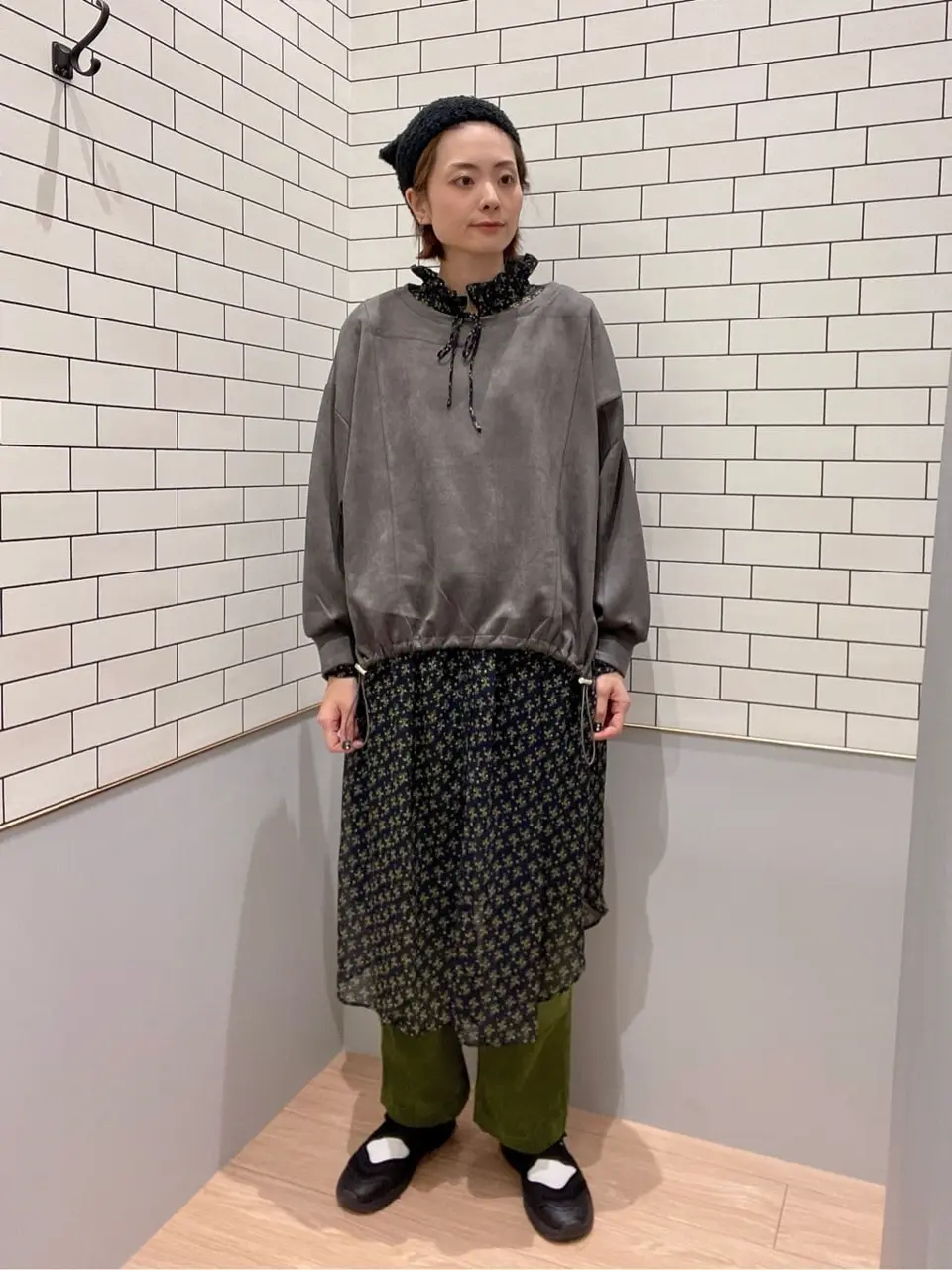 花柄シフォン楊柳ワンピース/Green Parks（グリーン パークス）の