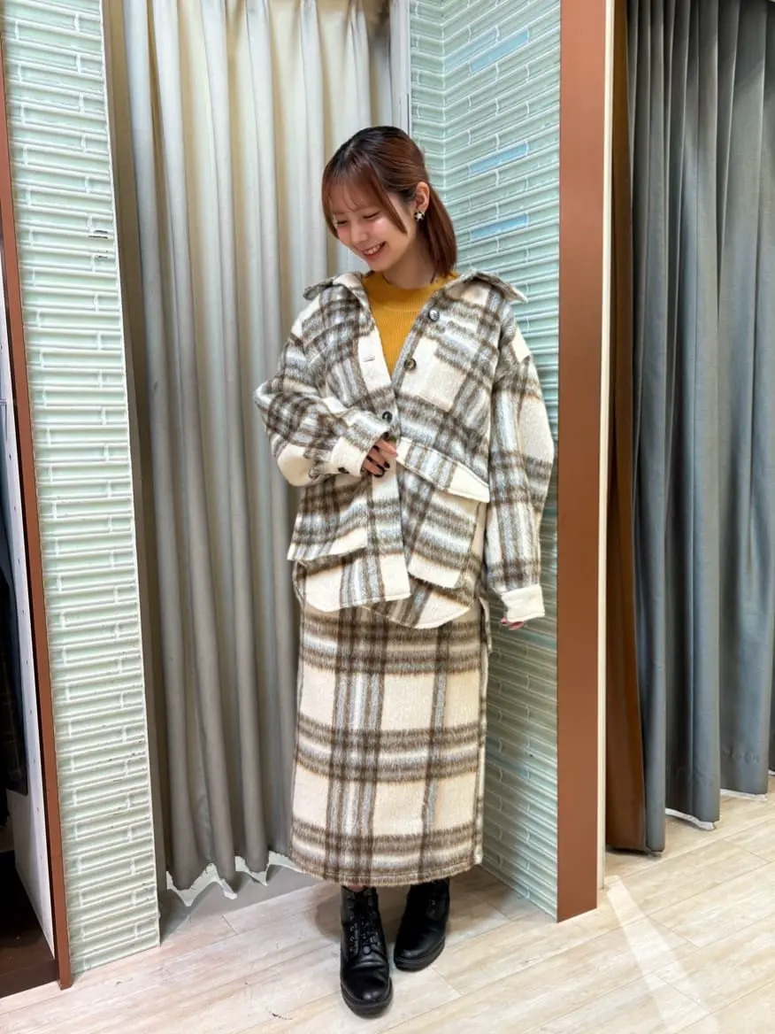 □WITH KURUMI NAKATA チェックジャケット/Green Parks（グリーン