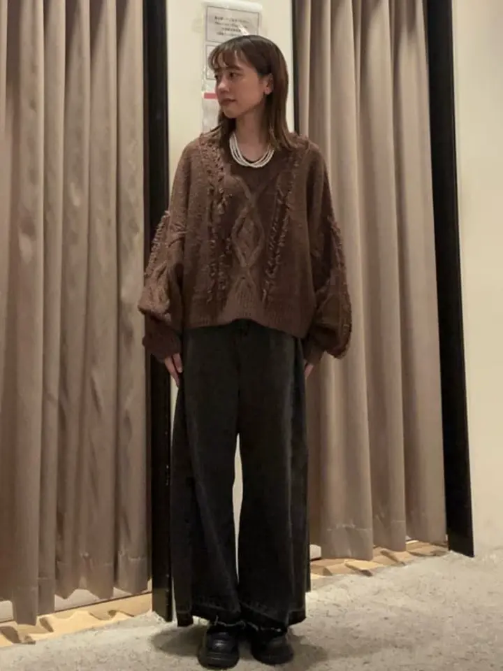 SHIRUERA美品。PAULE KA ポップコーンニット　M □ESCAR フリンジケーブルポップコーンニット/Green Parks（グリーン