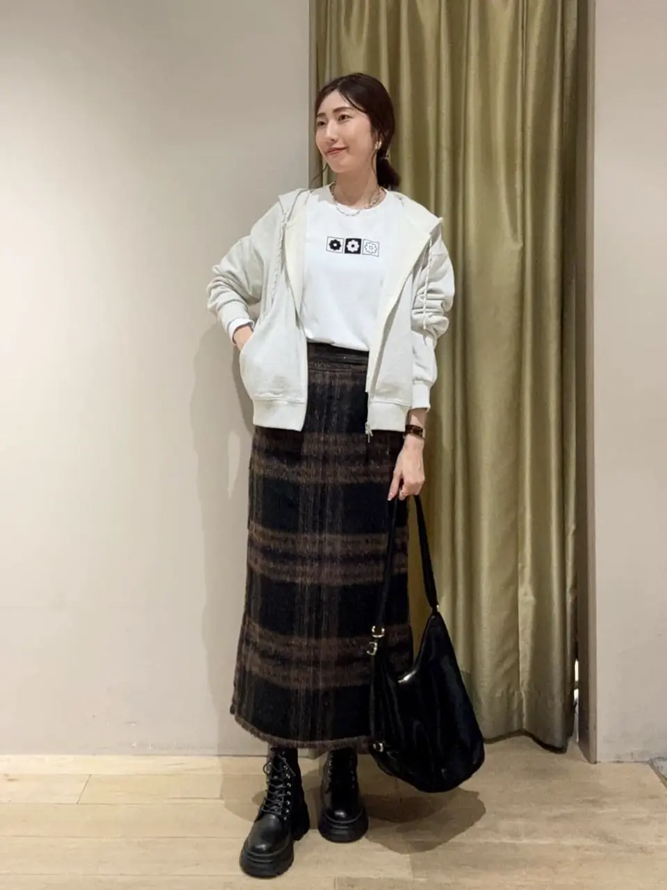 アナイ★メモリーチェックドレスコート★タグ付き NAYI アナイ メモリーチェックドレスコート