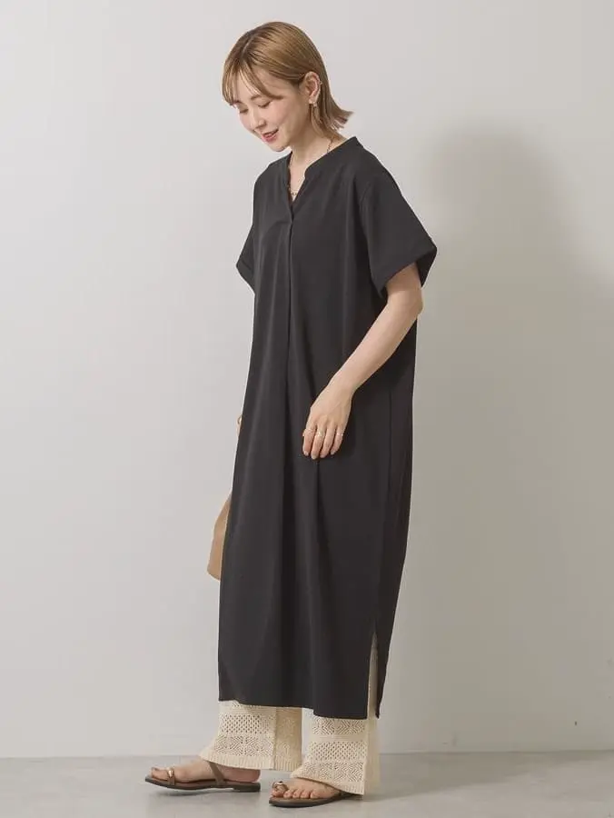 ジョーゼット半袖タックワンピース/AMERICAN HOLIC（アメリカン