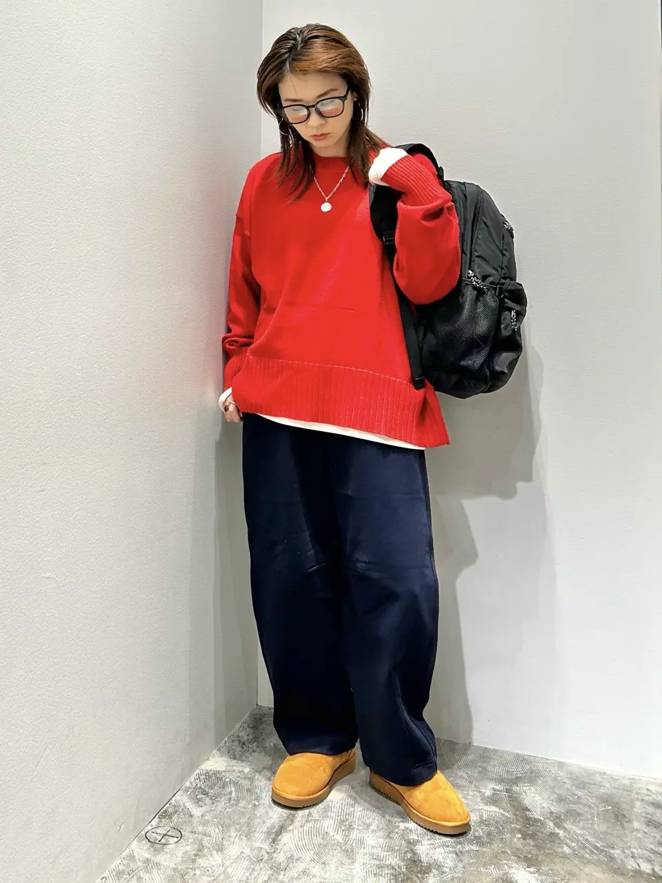 【最終値下】Naptime ニットラガーシャツ(赤SIZE:M) 最終値下】Naptime ニットラガーシャツ(赤SIZE:M) 最終値下】Naptime