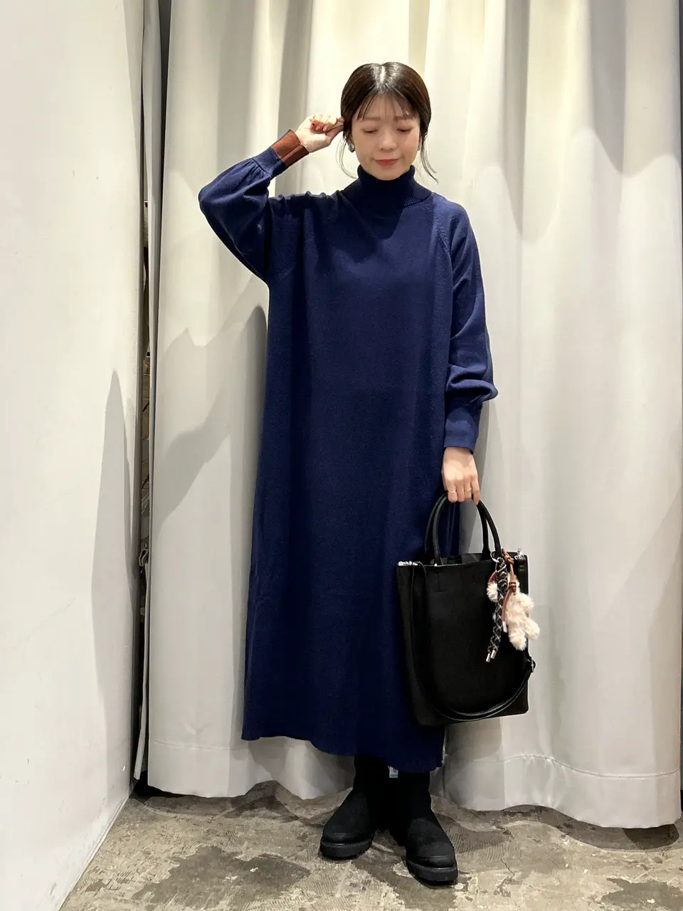 ≪USED≫バイパチモックネックニットワンピース＜静電気軽減