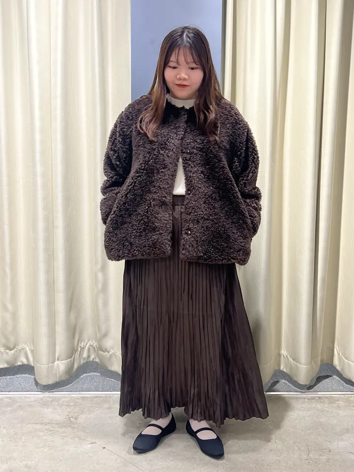 ノーカラーフェイクファーコート/AMERICAN HOLIC（アメリカンホリック