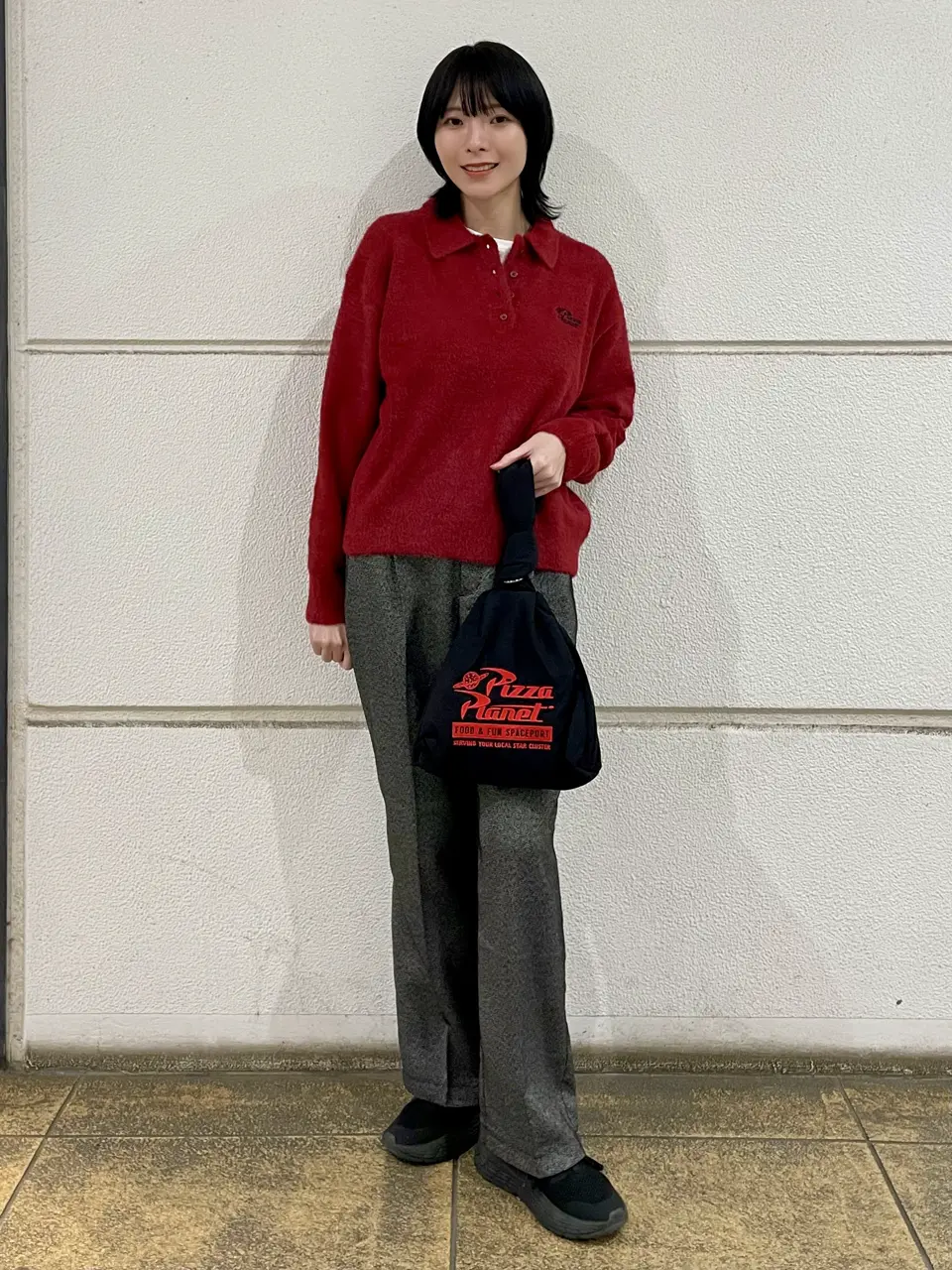 PIZZA PLANET】衿付きニットプルオーバー/Disney collection by