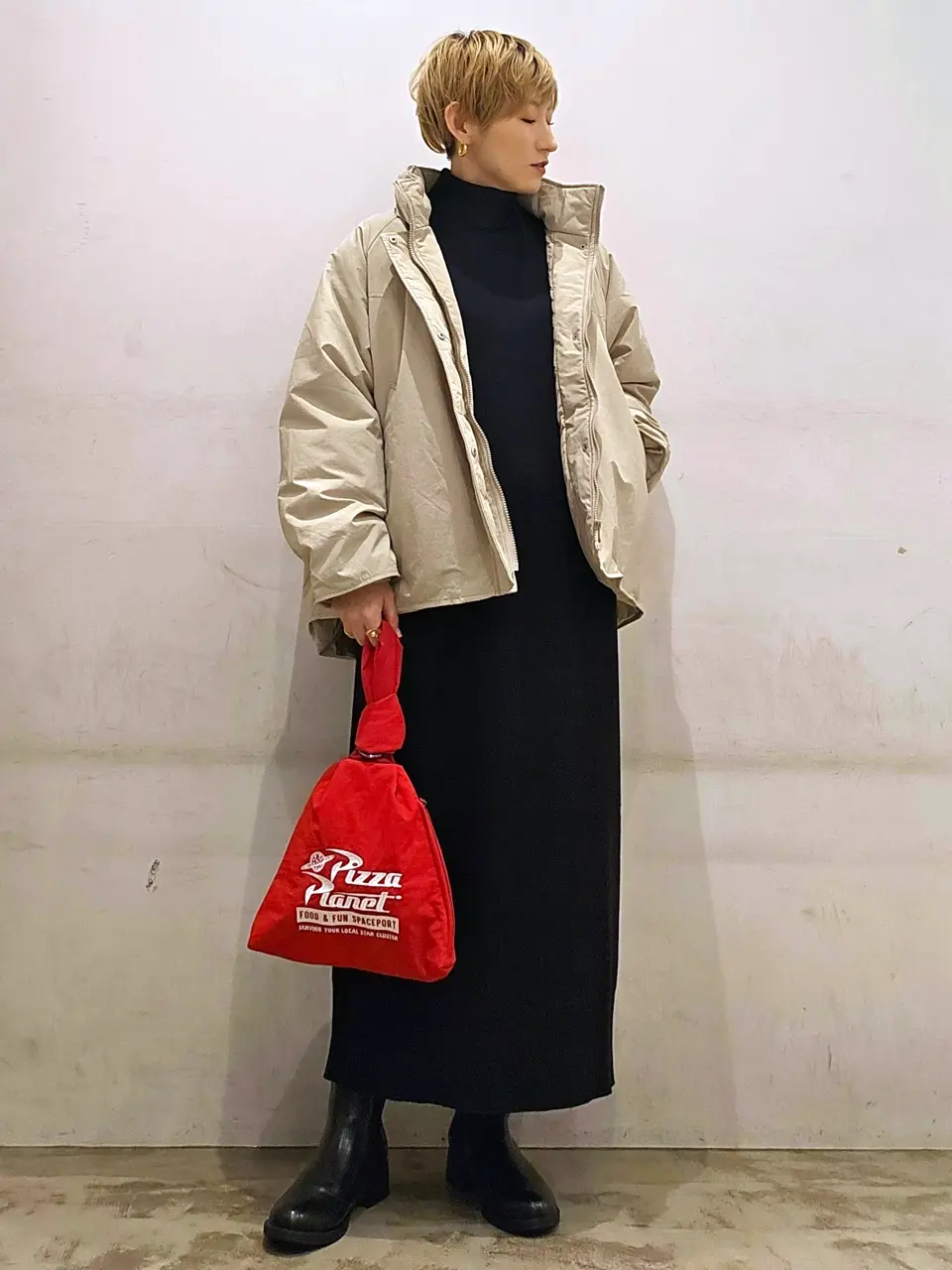 ≪USED≫バイパチモックネックニットワンピース＜静電気軽減
