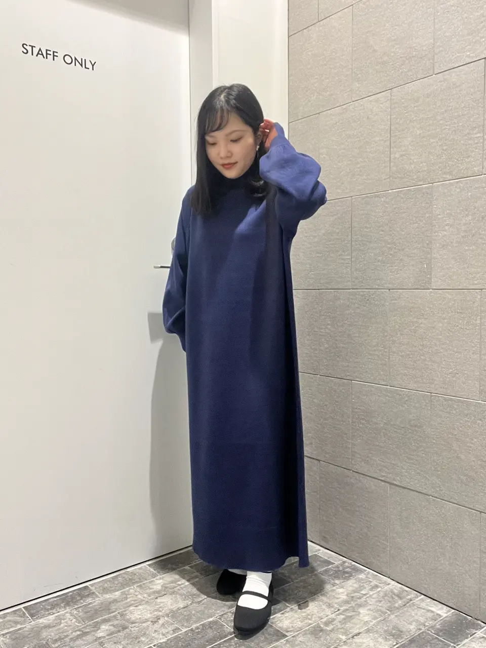 ≪USED≫バイパチモックネックニットワンピース＜静電気軽減
