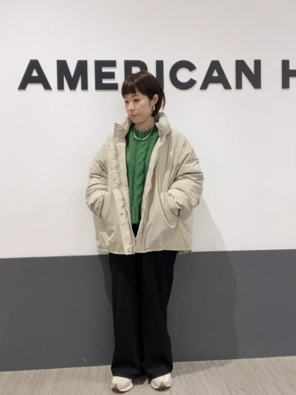 透かしケーブルニットプルオーバー/AMERICAN HOLIC（アメリカン