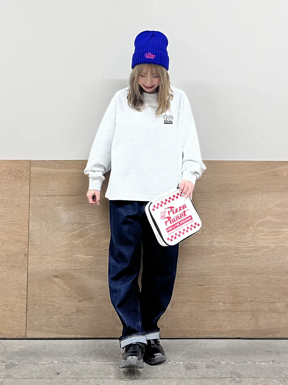 TOY STORY プルオーバーニット バニラホワイト PLAZA限定 TOY STORY (トイ・ストーリー)/プルオーバーニット サックス(サックス