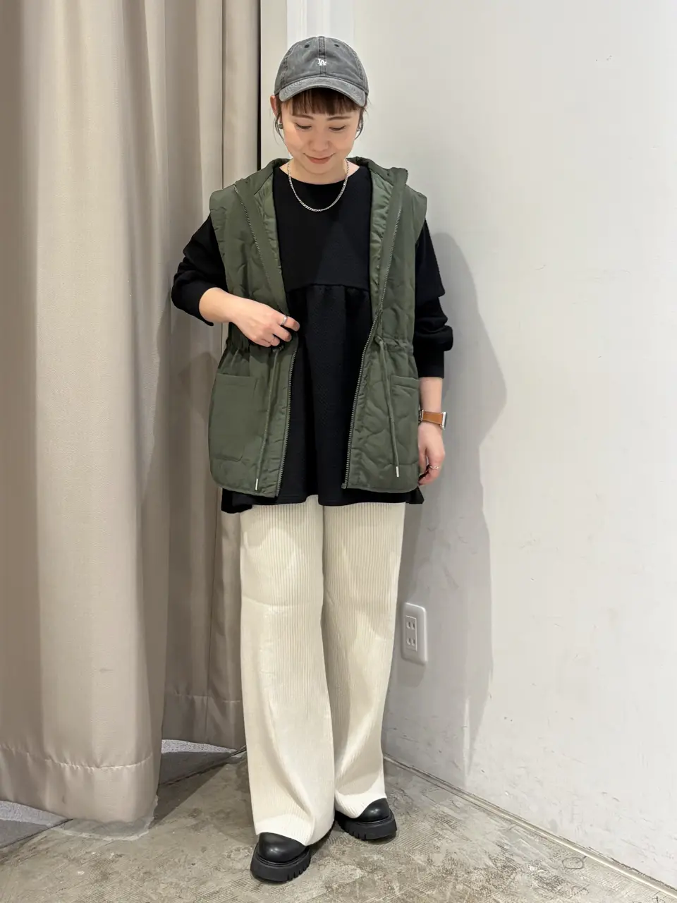 ≪USED≫ドロストキルティングベスト/AMERICAN HOLIC（アメリカン