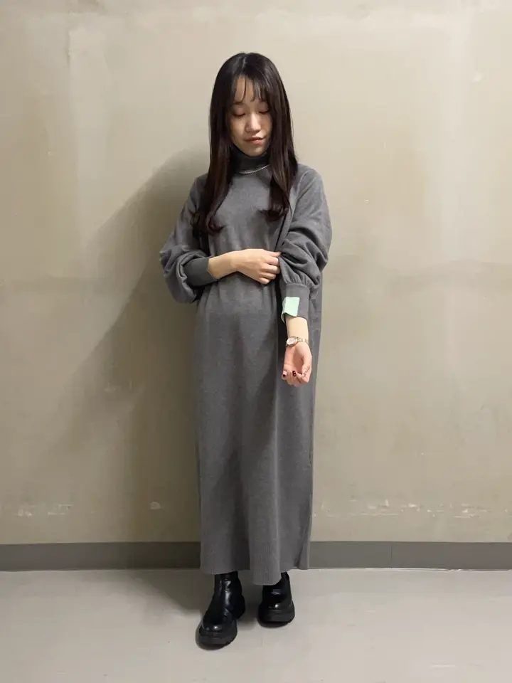 ≪USED≫バイパチモックネックニットワンピース＜静電気軽減