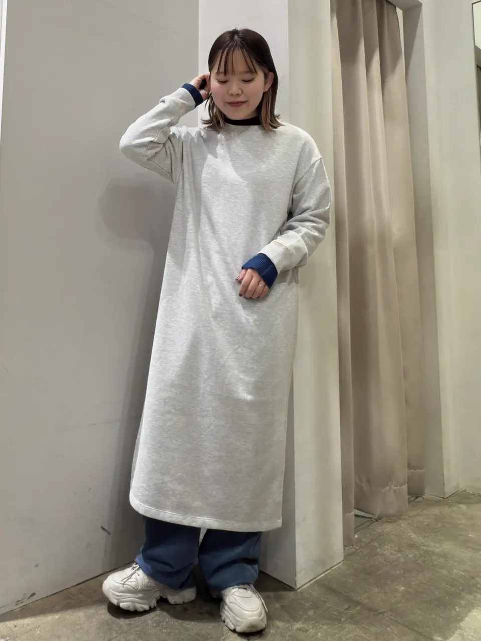 ≪USED≫スムース起毛ボックスシルエットワンピース/AMERICAN HOLIC