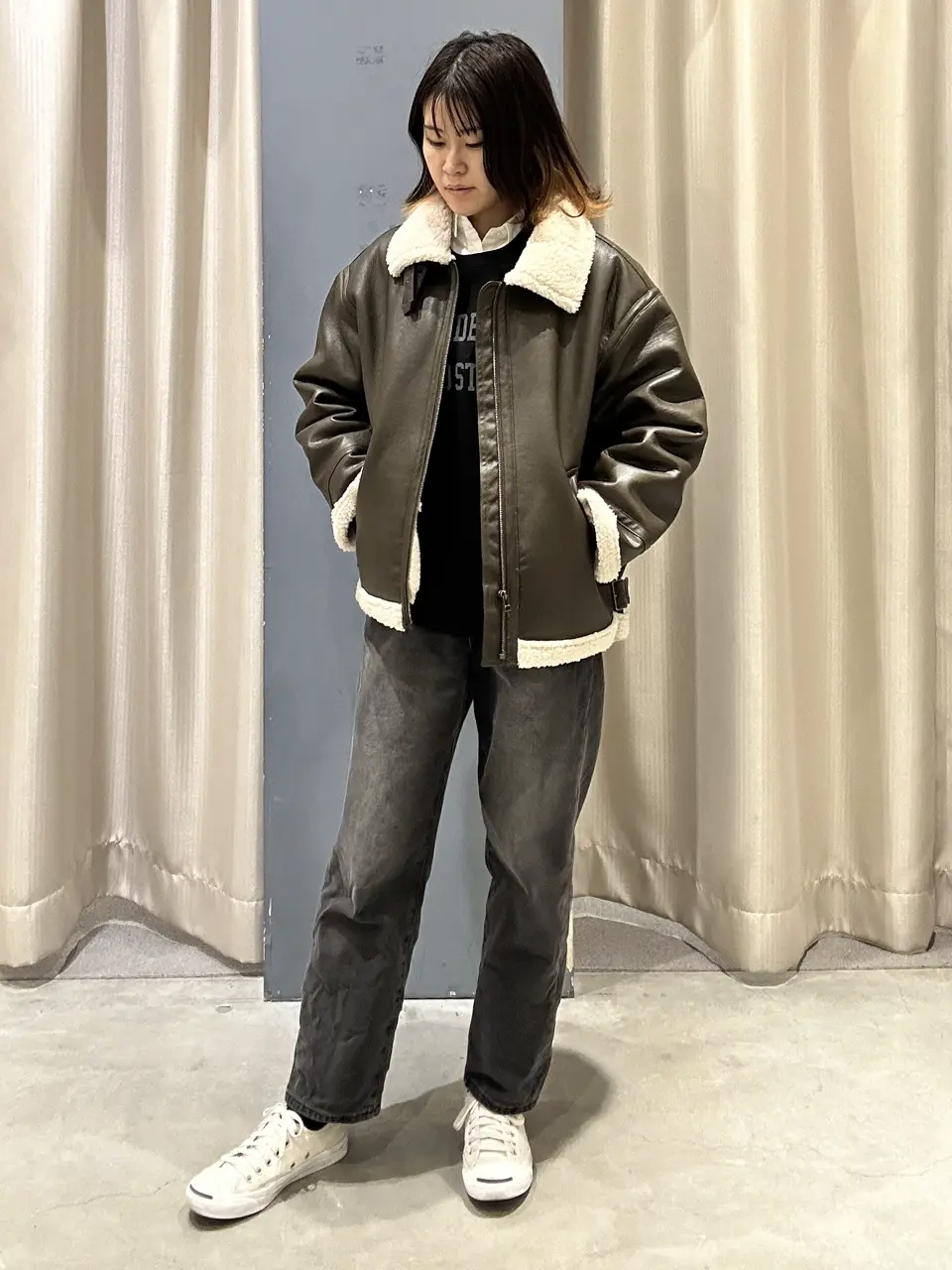 ≪USED≫ボアフェイクレザーブルゾン/AMERICAN HOLIC（アメリカン