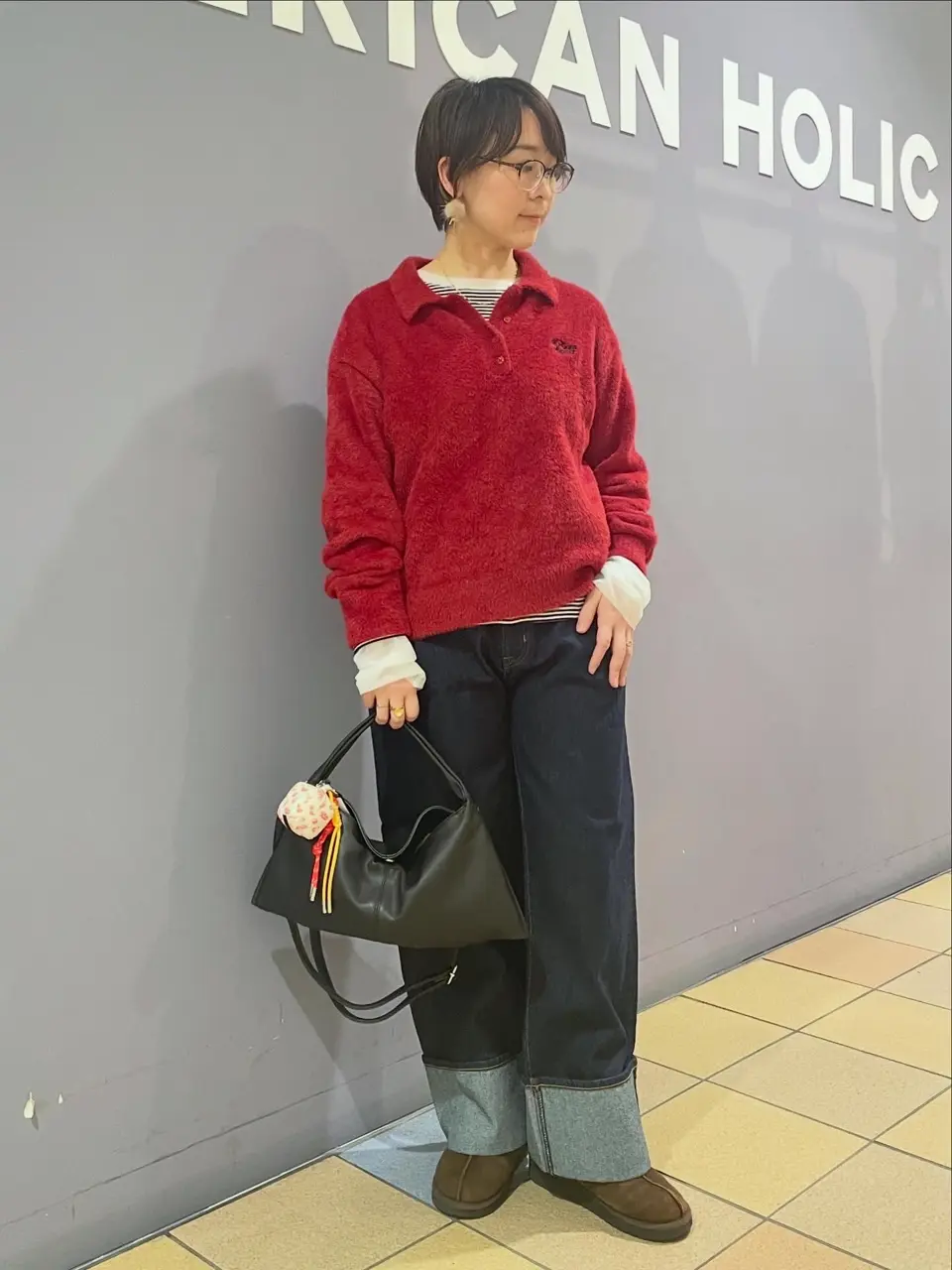 PIZZA PLANET】衿付きニットプルオーバー/Disney collection by