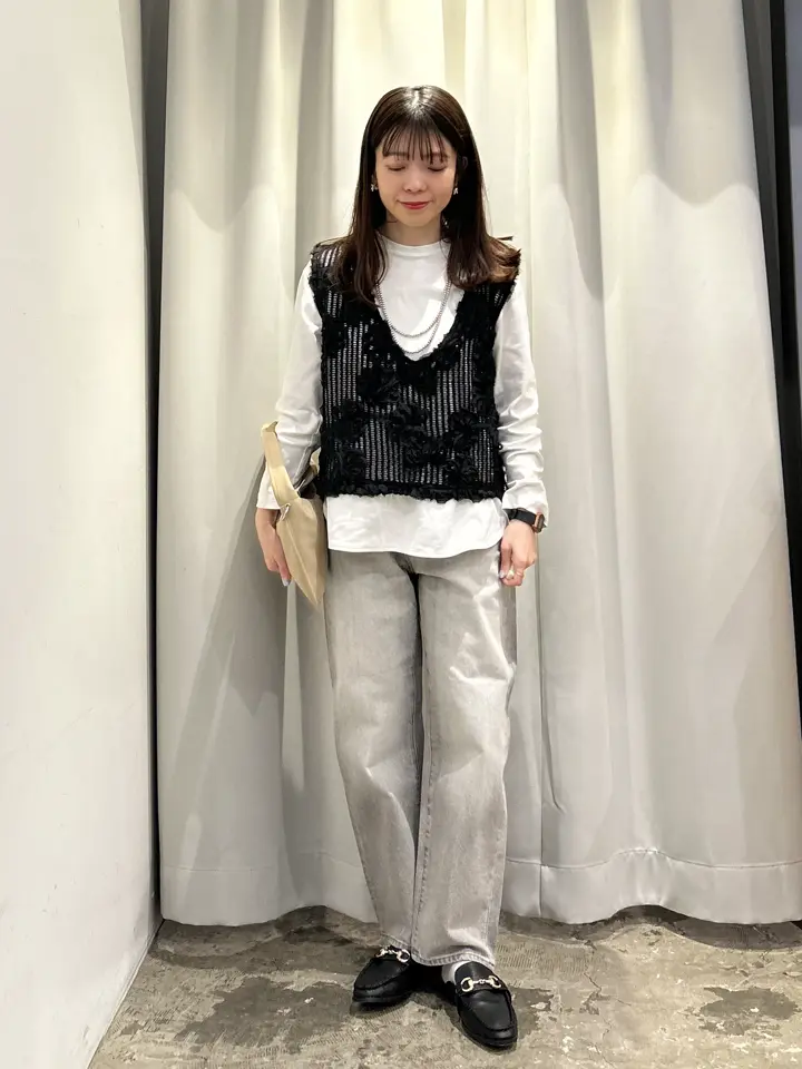 選べる丈】Vネックレースベスト/AMERICAN HOLIC（アメリカンホリック