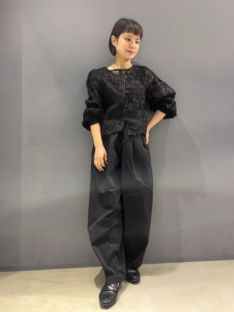 前後2WAY】シアーレースブラウス/AMERICAN HOLIC（アメリカンホリック