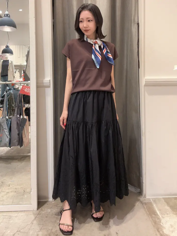 アイレット刺繍ティアードスカート/AMERICAN HOLIC（アメリカン