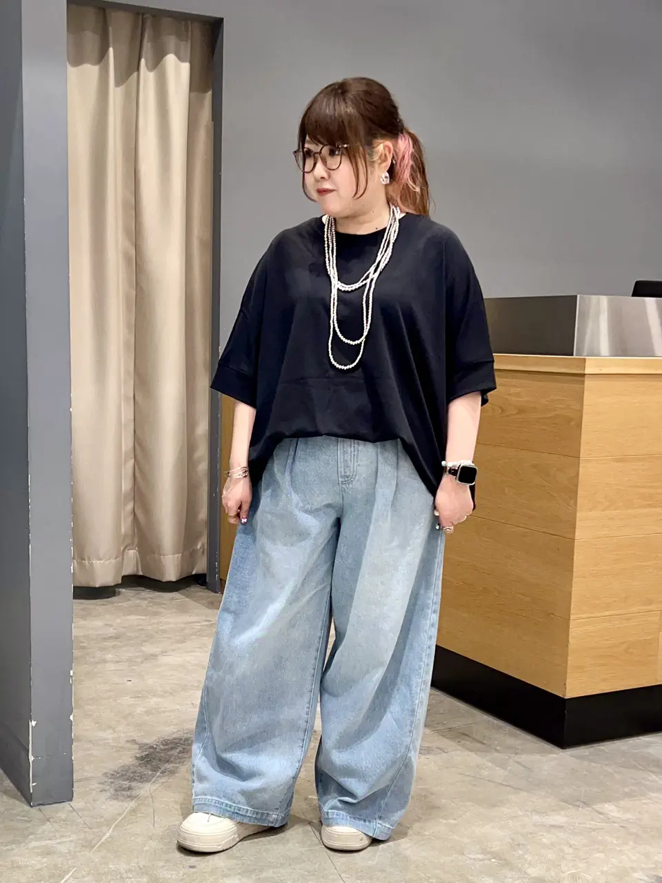 イージーデニムワイドパンツ/AMERICAN HOLIC（アメリカンホリック）の
