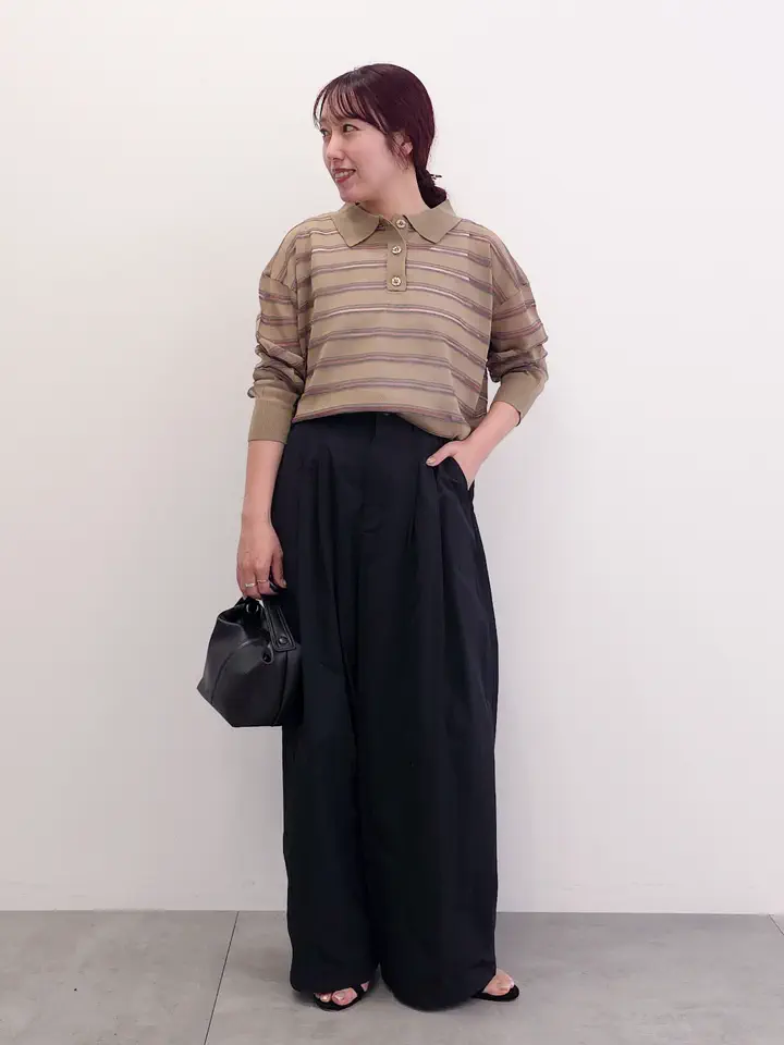 シアーボーダーポロ衿ニットプルオーバー/CRAFT STANDARD BOUTIQUE