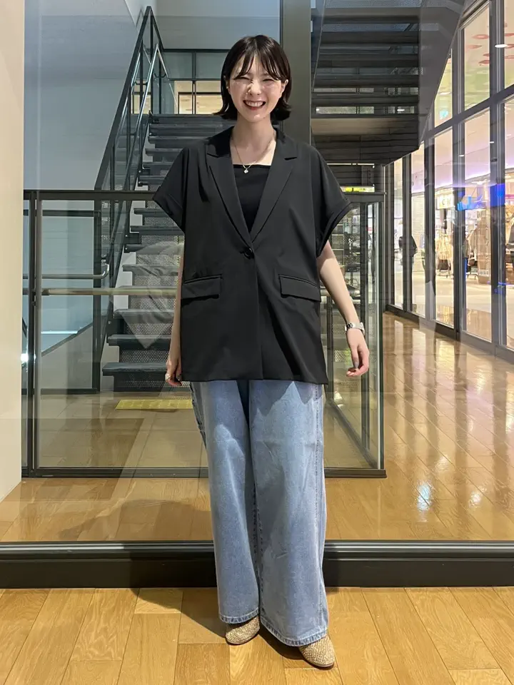 美品　 フレンチテリークルーネックジャケット　IENA Spick＆Span マルチ機能】フレンチスリーブジャケット/AMERICAN HOLIC（アメリカン