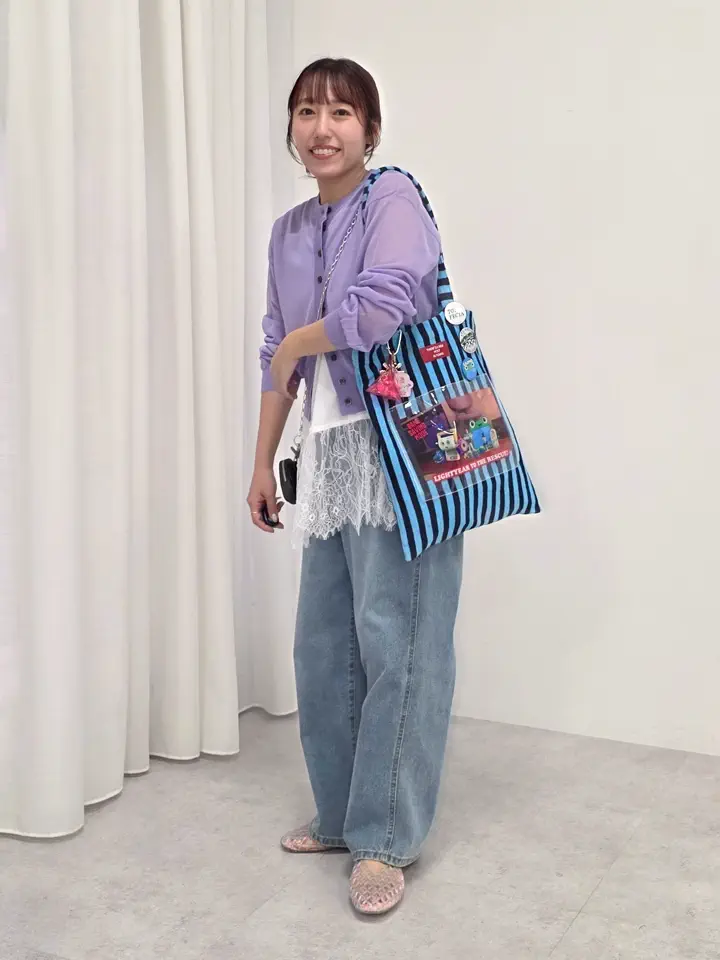 ≪USED≫強撚シアークルーネックショート丈ニットカーディガン【洗濯機