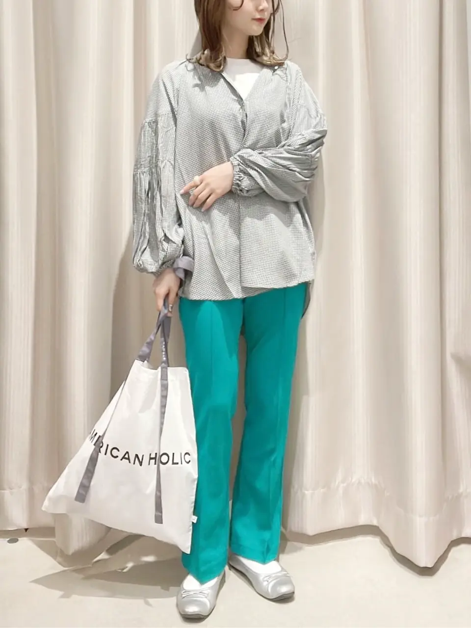 ラグランギャザースリーブブラウス/AMERICAN HOLIC（アメリカン