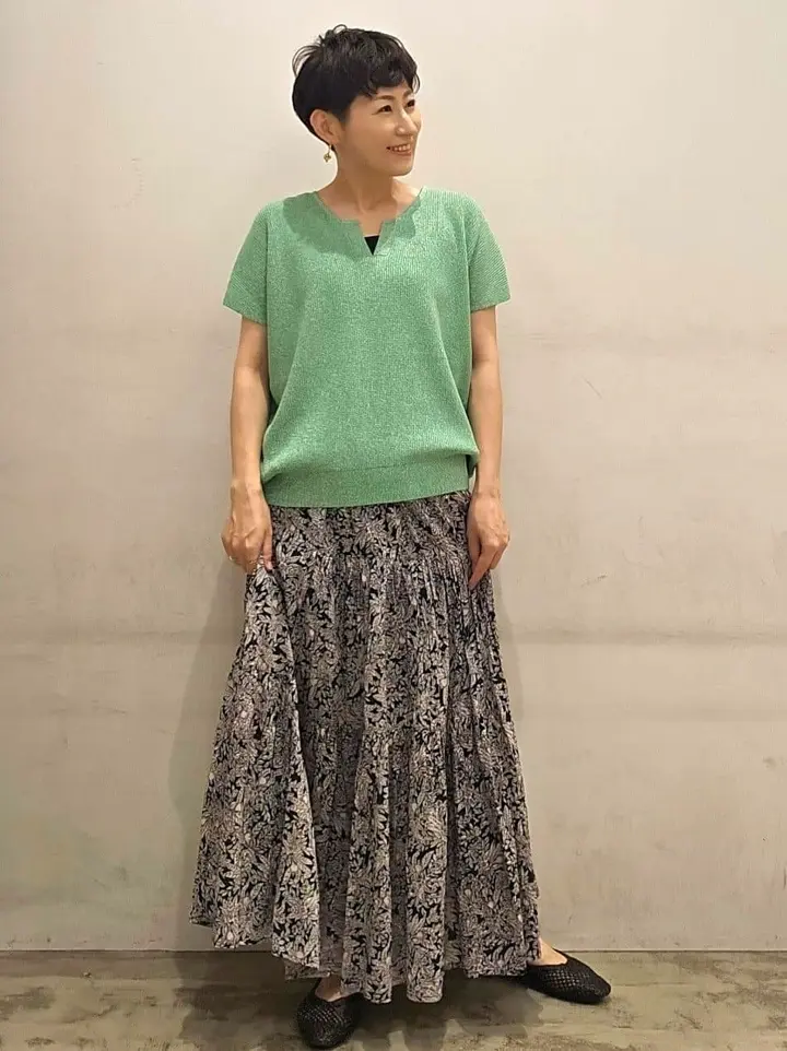 ラブティックボンボン カシミヤ混 ポップコーンクロップドニット