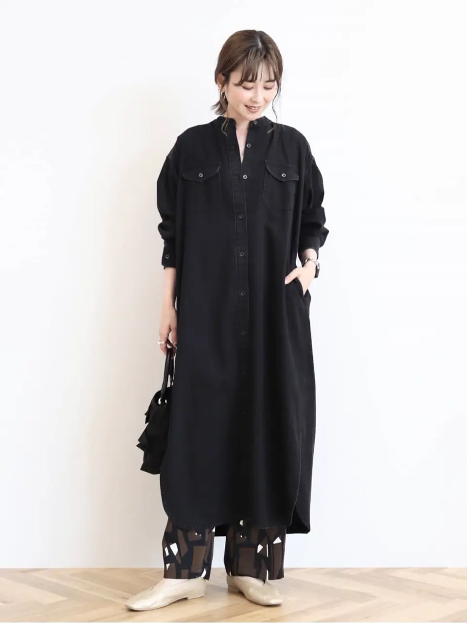  PARTYオリジナル刺繍アメスリデニムシャツワンピース ロイヤルパーティー ROYAL PARTY オリジナル刺繍アメスリデニムシャツ