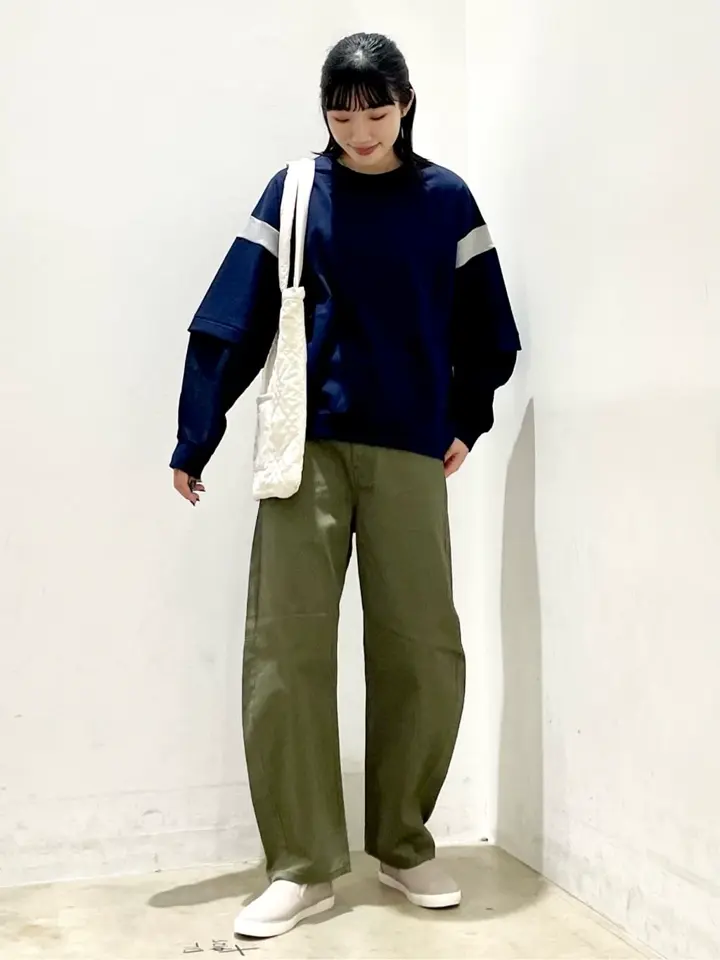 袖異素材ミニ裏毛プルオーバー/AMERICAN HOLIC（アメリカンホリック