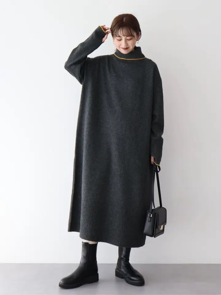 専用 ディオール マリアグラッツィア ハイネック ボックス ワンピース 40 カリアッジ・ハイネックプルオーバー/40代50代からのレディース