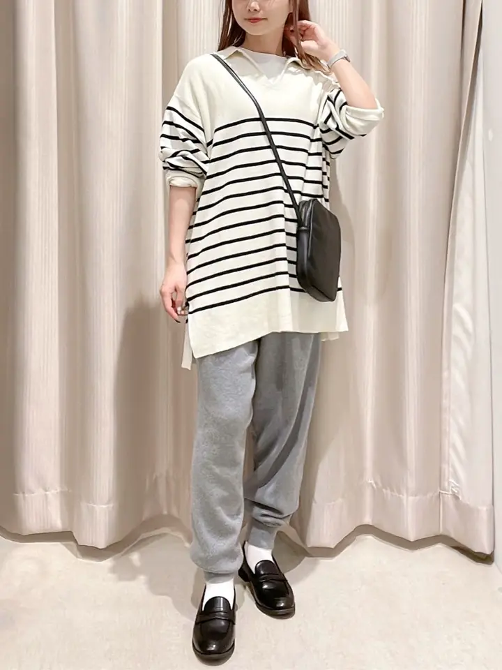 ミラノリブ衿付きニットチュニック/AMERICAN HOLIC（アメリカン