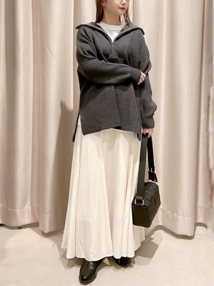 バイパチハーフZIP片畦ニットプルオーバー/AMERICAN HOLIC（アメリカン