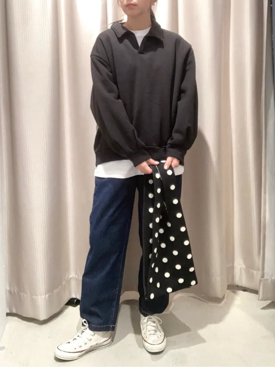 スキッパー衿付き裏毛プルオーバー/AMERICAN HOLIC（アメリカン