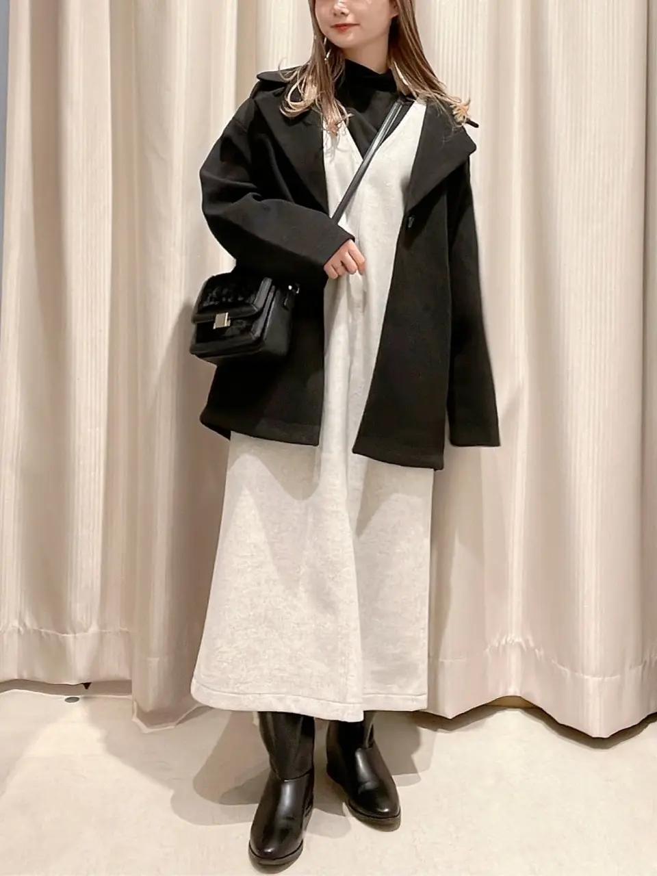 中空FIBERコクーンミディコート<軽量アウター>/AMERICAN HOLIC