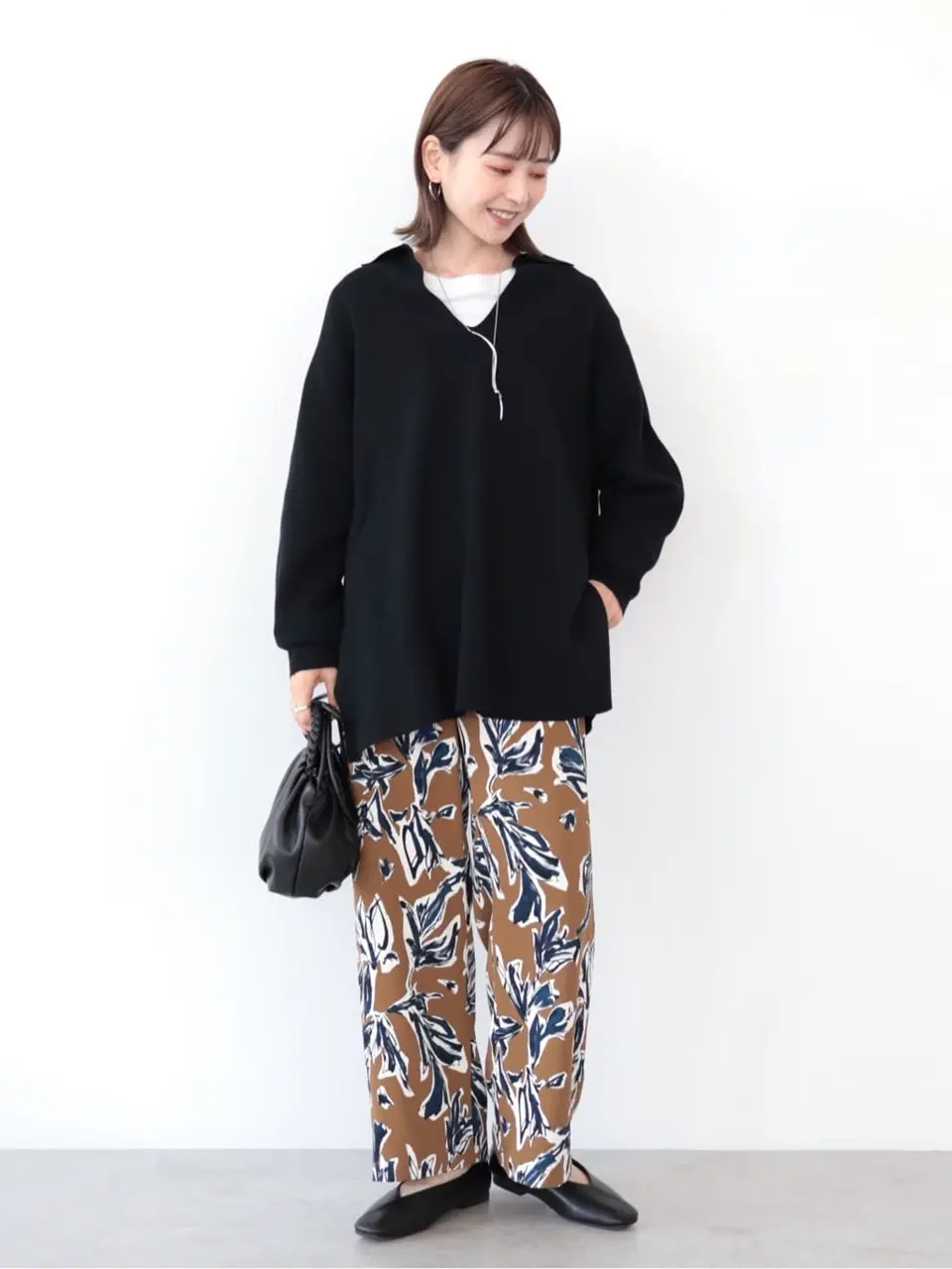 ミラノリブ衿付きニットチュニック/AMERICAN HOLIC（アメリカン