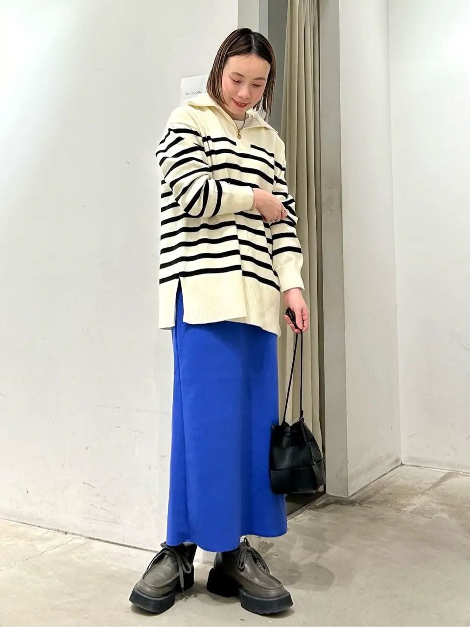 バイパチ衿付きニットチュニック/AMERICAN HOLIC(アメリカンホリック バイパチ衿付きニットチュニック/AMERICAN HOLIC(アメリカンホリック