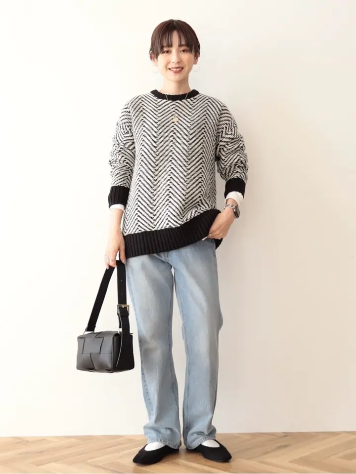 ヘリンボーンニットプルオーバー/AMERICAN HOLIC（アメリカンホリック