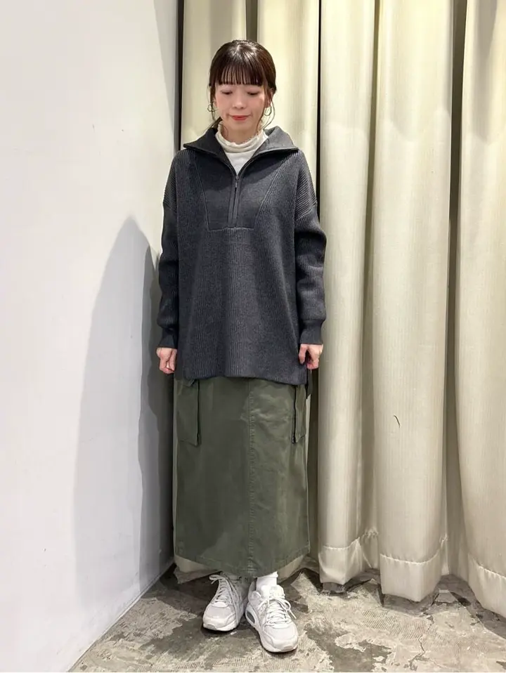 バイパチハーフZIP片畦ニットプルオーバー/AMERICAN HOLIC（アメリカン