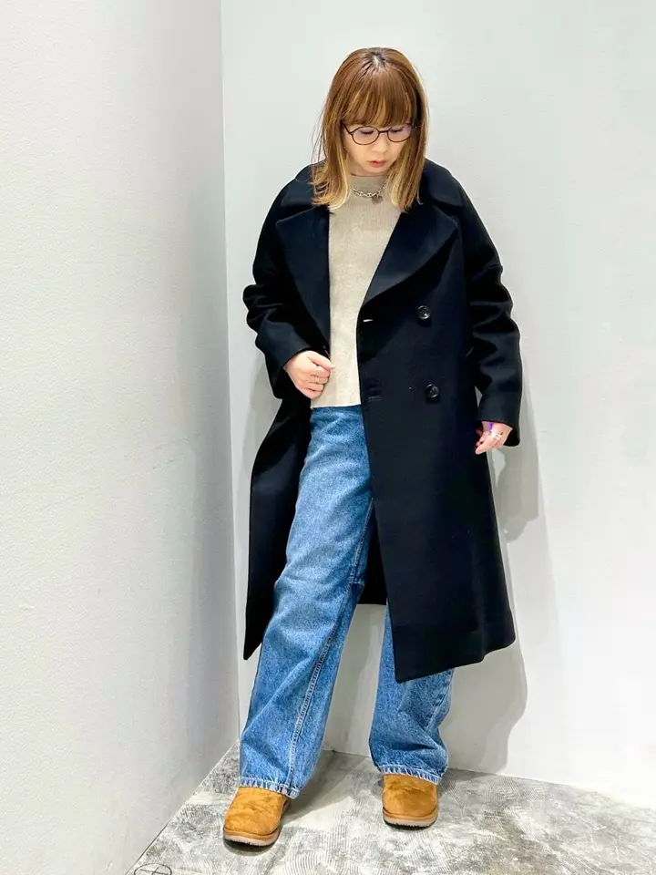 極美品✨Drawer ピーコート　金ボタン　シルク100% ダークネイビー　36 極美品✨Drawer ピーコート 金ボタン シルク100% ダークネイビー 36 極