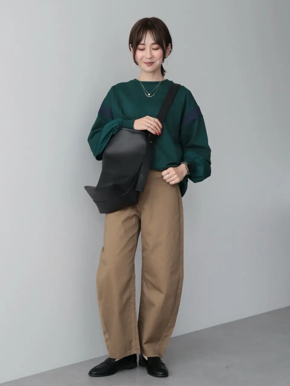 【着用回数(少)】 yori 速乾裏毛プルオーバー グレー 袖異素材ミニ裏毛プルオーバー/AMERICAN HOLIC（アメリカンホリック