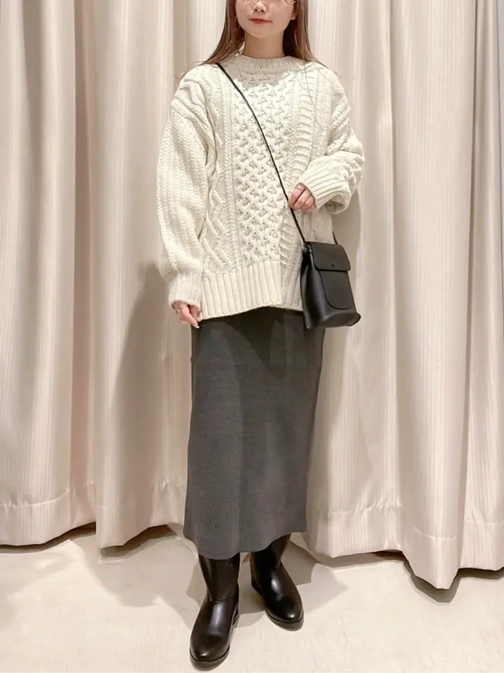 配色ケーブルニットプルオーバー/AMERICAN HOLIC（アメリカンホリック