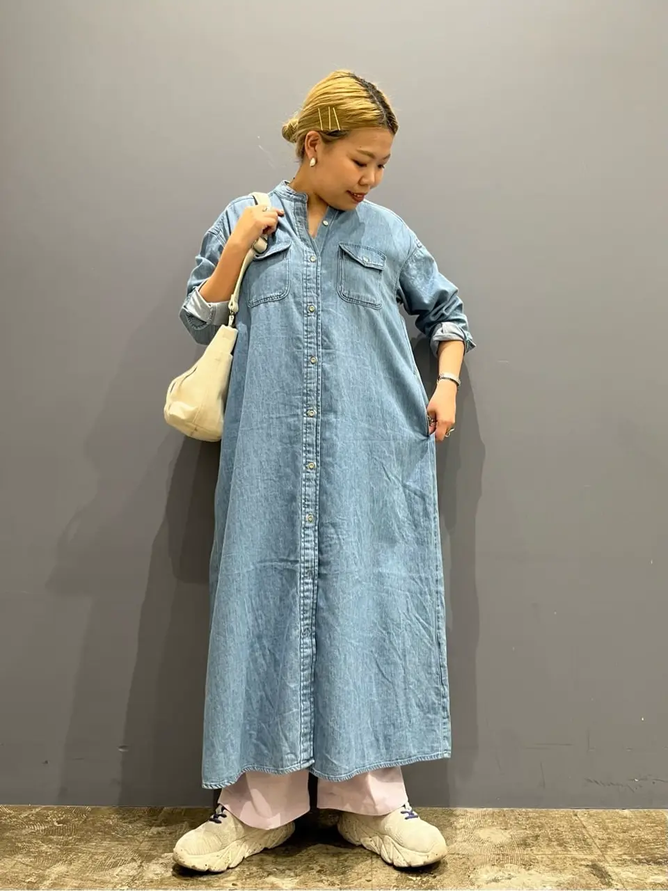 デニムWポケットAラインワンピース/AMERICAN HOLIC（アメリカン