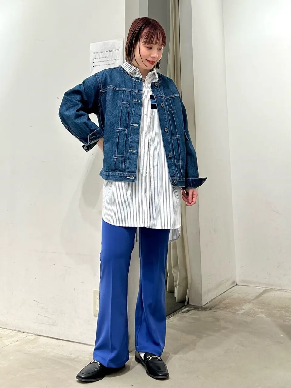 ノーカラーデニムGジャン/AMERICAN HOLIC（アメリカンホリック）の