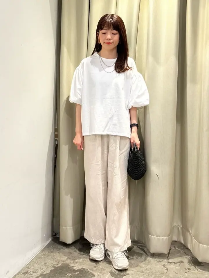 接触冷感リネンブレンドワイドパンツ/AMERICAN HOLIC（アメリカン