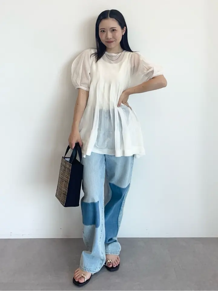 WEB限定・小柄女性向け】ボリュームスリーブティアードニット