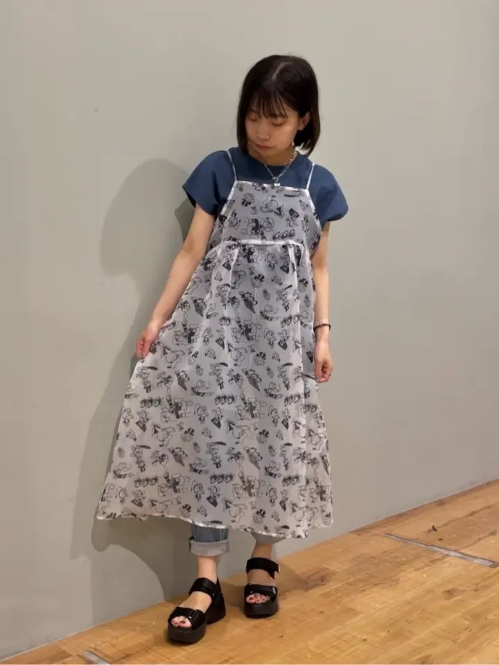 総柄シアーキャミワンピース/Disney/Disney collection by AMERICAN