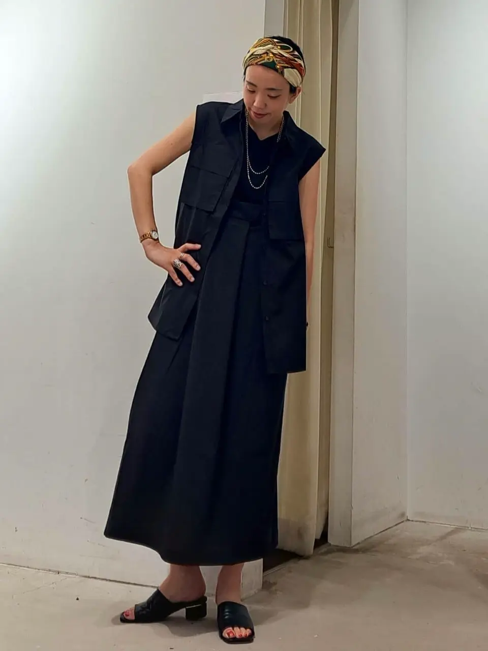 丈違いフロントタックジャンパースカート/AMERICAN HOLIC（アメリカン