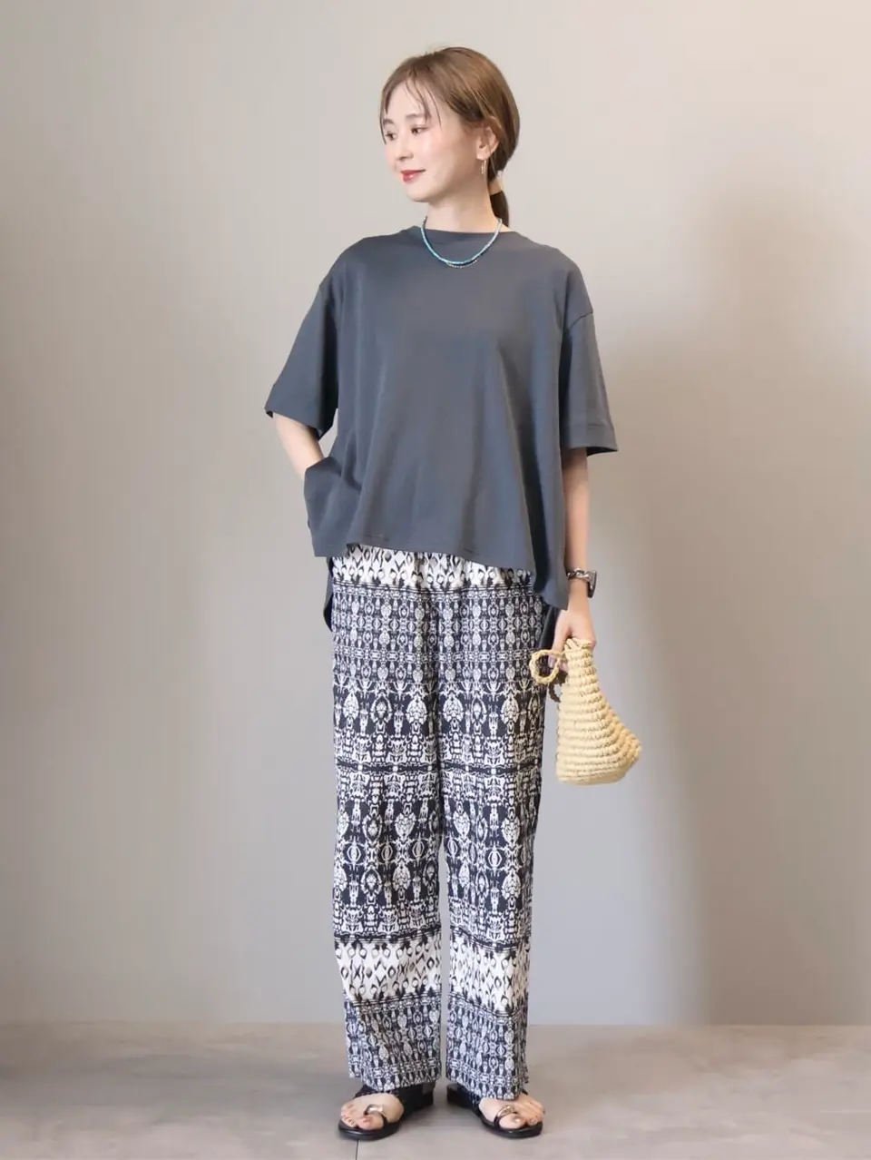 パネルプリントリラックスパンツ/AMERICAN HOLIC（アメリカンホリック