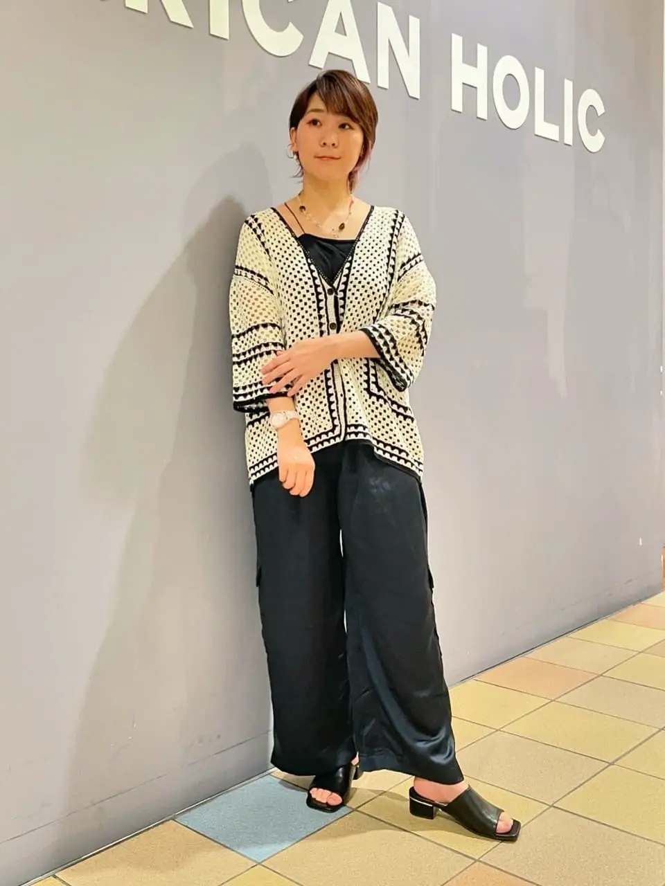 クロシェ半袖カーディガン/AMERICAN HOLIC（アメリカンホリック）の