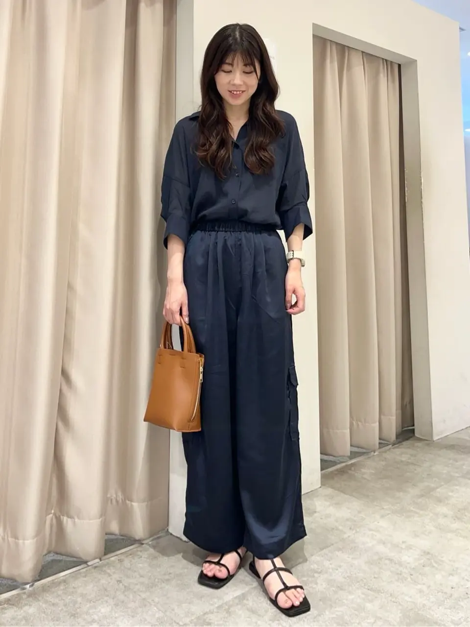 接触冷感5分袖変形ドルマンシアーシャツ/AMERICAN HOLIC（アメリカン